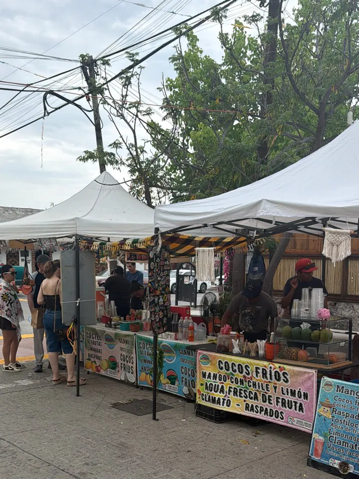 Cold-drink stands set up along the Todos Santos festival route