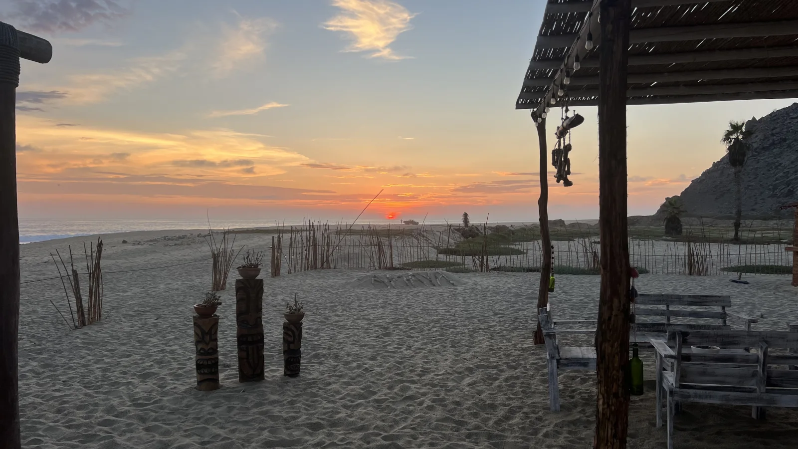 Sunset over San Pedrito Beach near El Pescadero