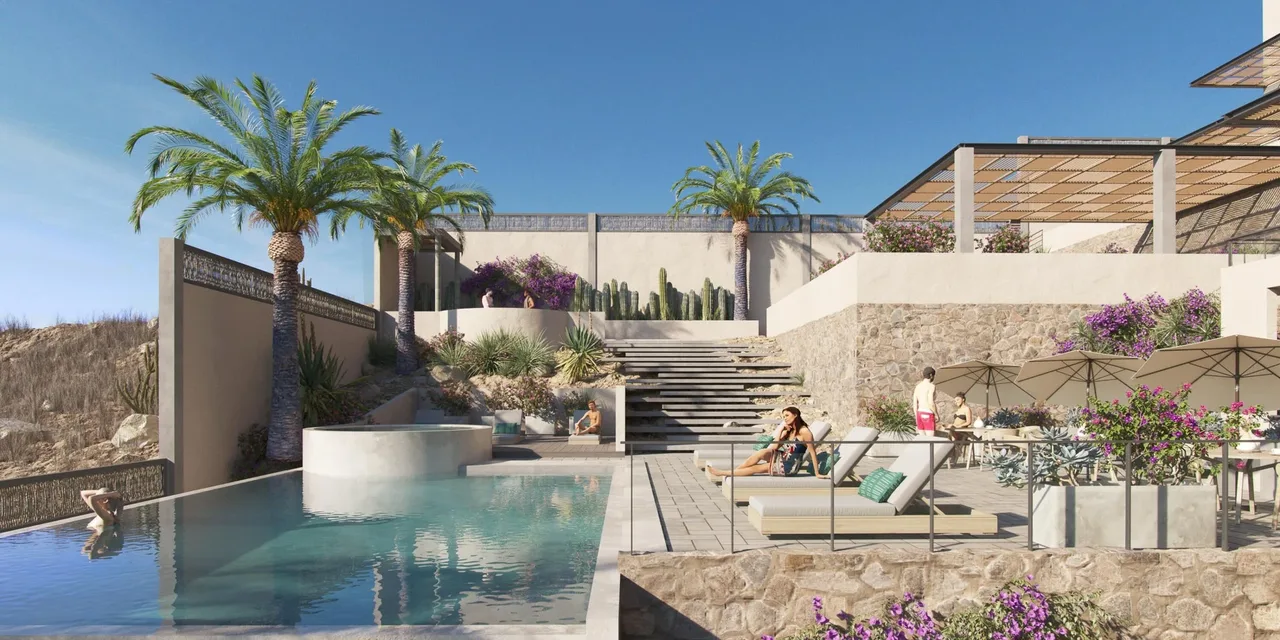 Artist rendering of a two-bedroom condo at Halo of Cerritos, Cerritos, Baja California Sur; development context, not unit-specific