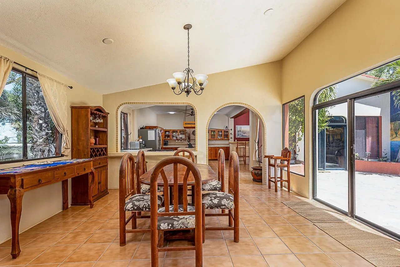 Indoor dining area at Casa Solimar in Cerritos
