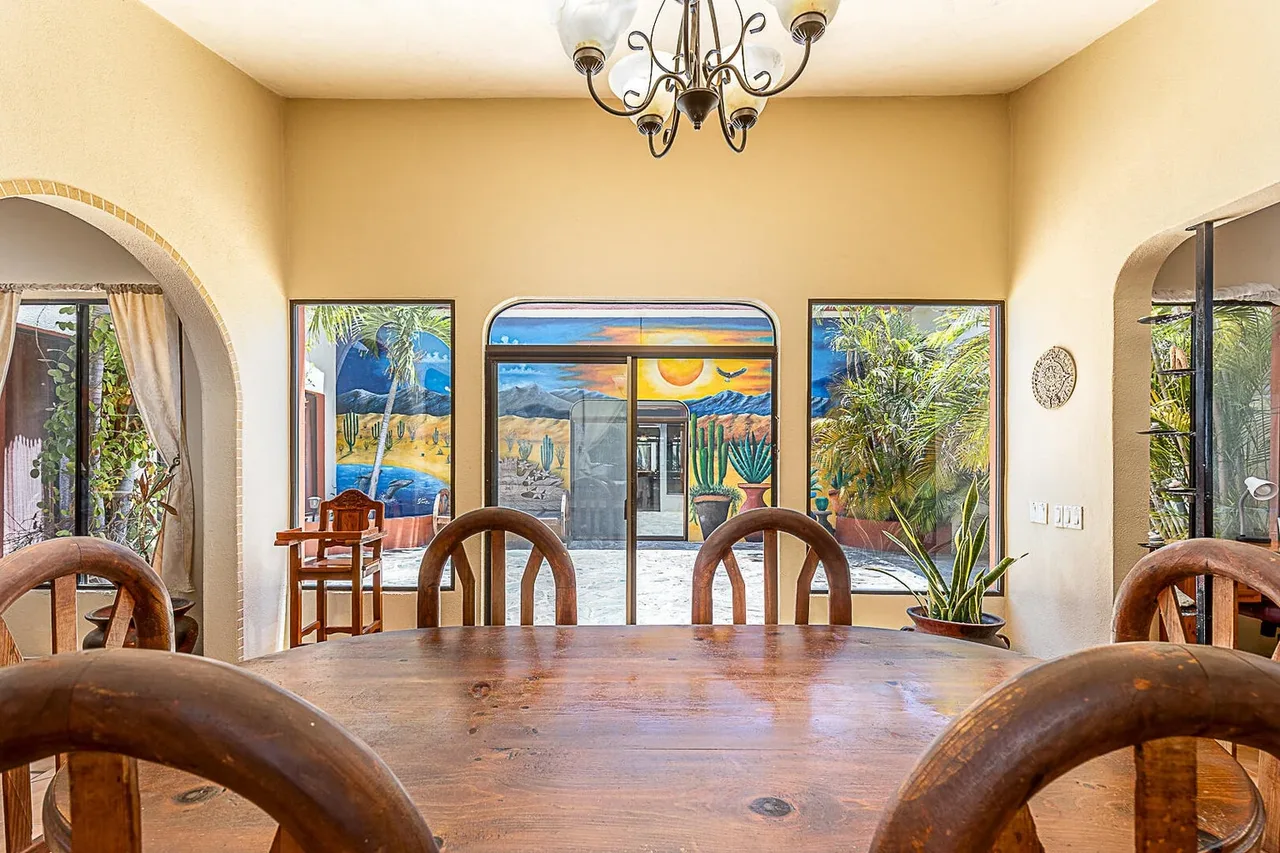 Indoor dining area at Casa Solimar in Cerritos