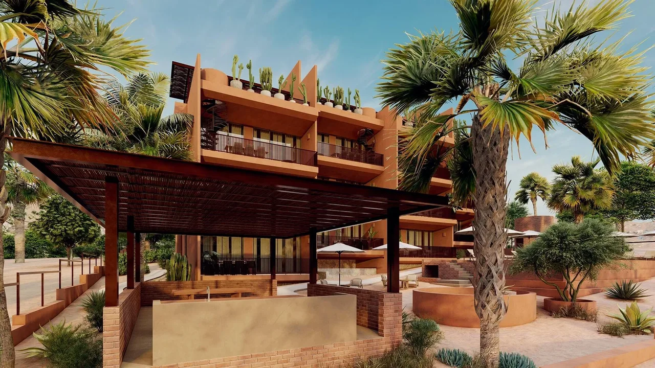 Artist rendering of a two-bedroom condo at Cerritos 2097, Cerritos, Baja California Sur