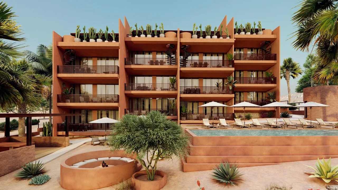 Artist rendering of a two-bedroom condo at Cerritos 2097, Cerritos, Baja California Sur