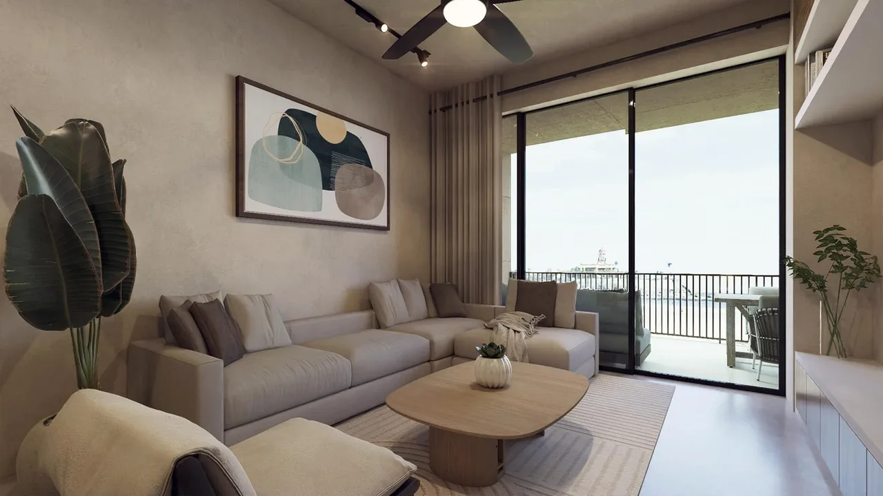 Artist rendering of a two-bedroom condo at Cerritos 2097, Cerritos, Baja California Sur