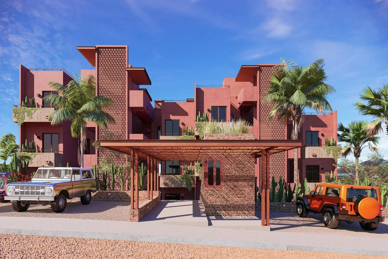 Artist rendering of a two-bedroom condo at Cerritos 2097, Cerritos, Baja California Sur