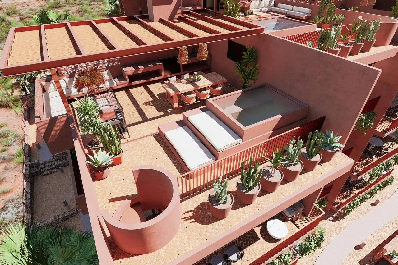 Artist rendering of a two-bedroom condo at Cerritos 2097, Cerritos, Baja California Sur