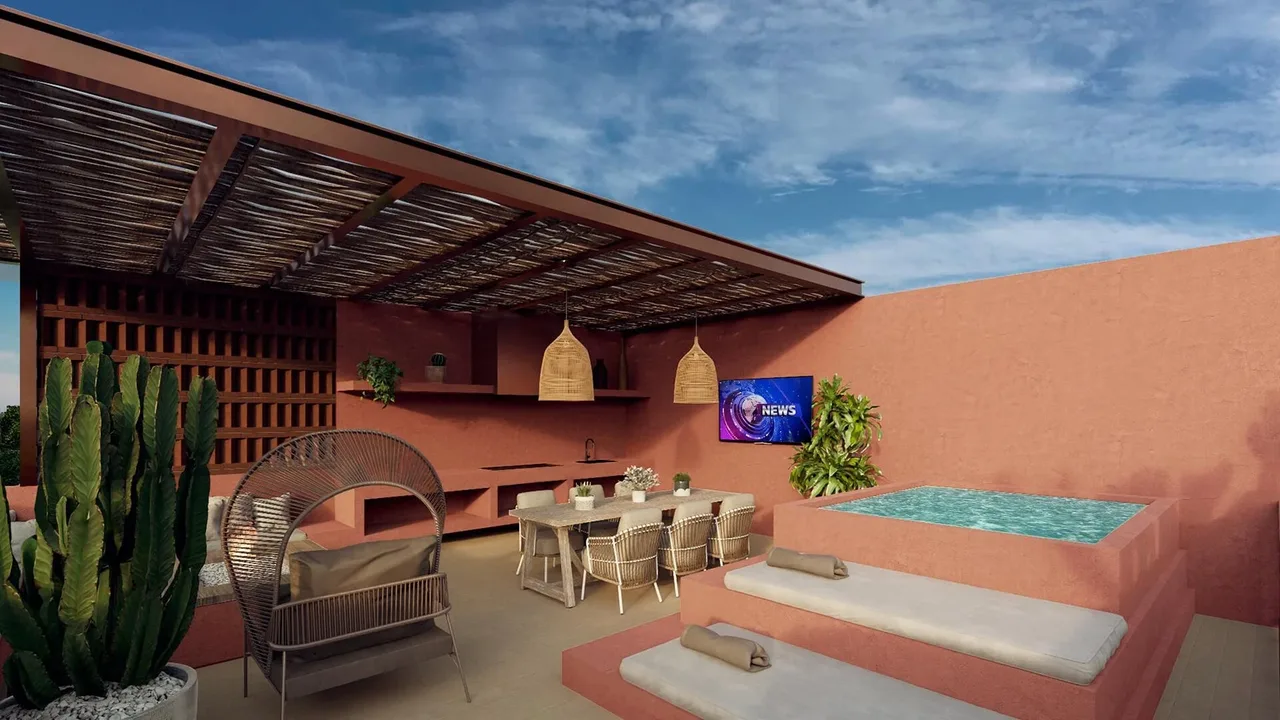 Artist rendering of a two-bedroom condo at Cerritos 2097, Cerritos, Baja California Sur