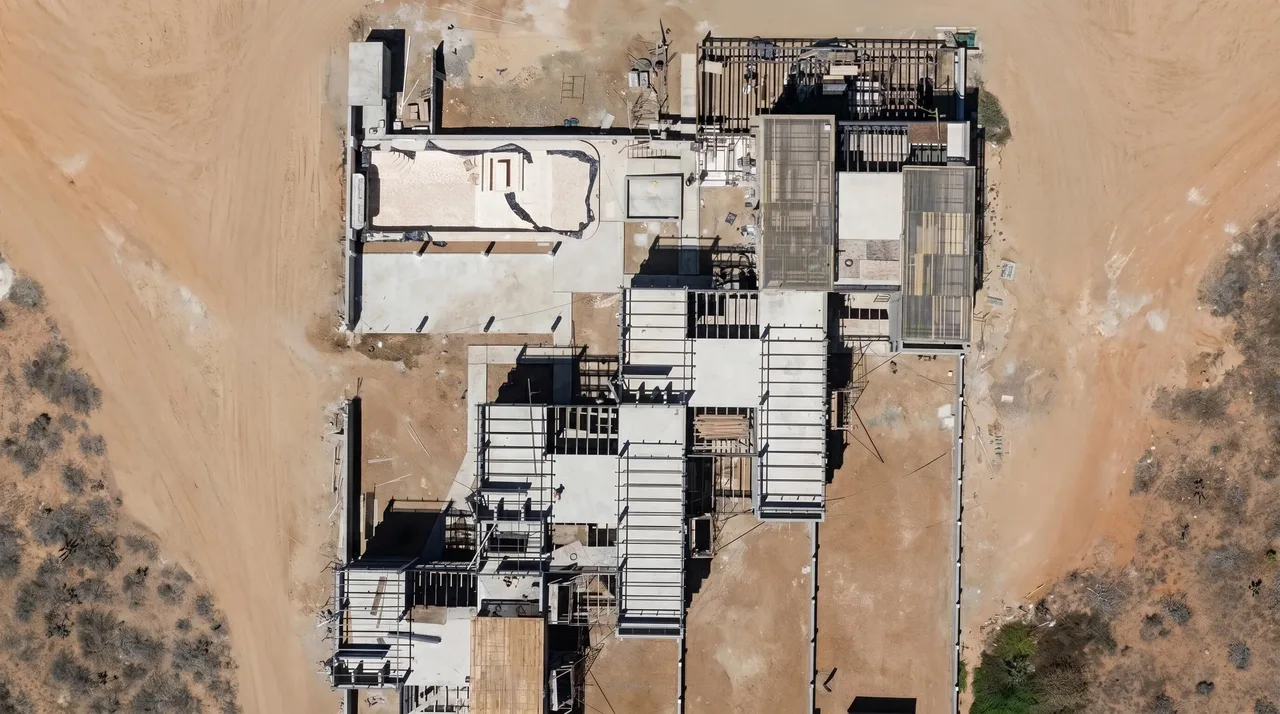 Overhead view of the Ciudad Cerritos development under construction