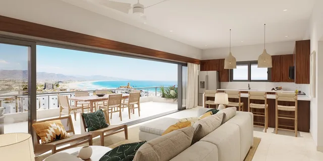 Artist rendering of a two-bedroom condo at Halo of Cerritos, Cerritos, Baja California Sur