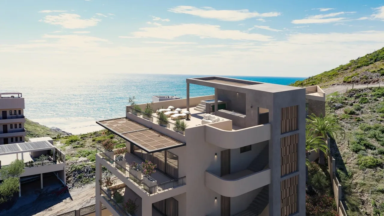 Artist rendering of a two-bedroom condo at Halo of Cerritos, Cerritos, Baja California Sur; development context, not unit-specific