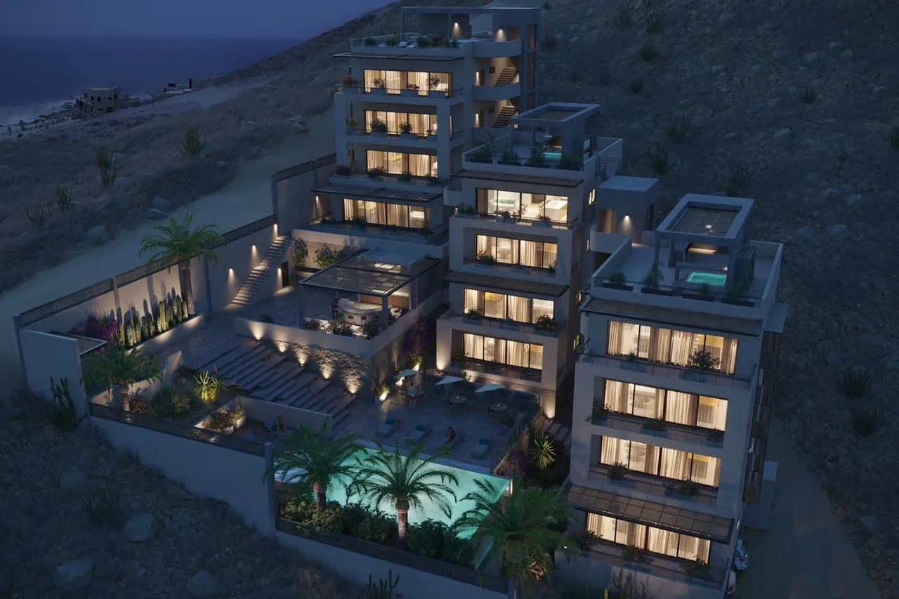 Artist rendering of a two-bedroom condo at Halo of Cerritos, Cerritos, Baja California Sur; development context, not unit-specific