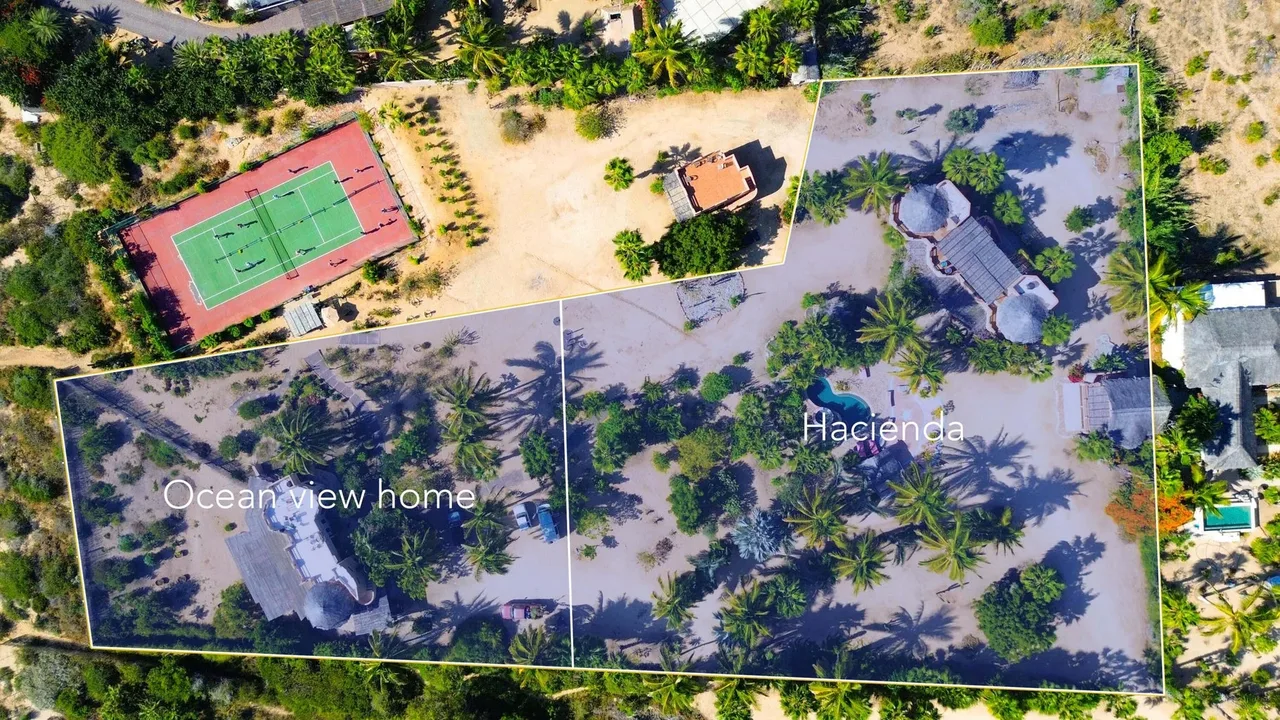 Outlines of both available properties at Flora del Mar Ocean View Home in Todos Santos
