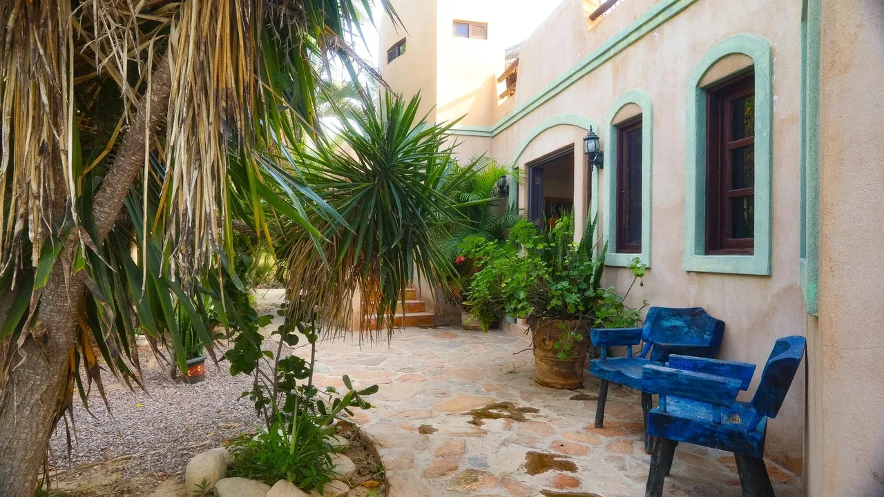 front patio at Flora del Mar Ocean View Home in Todos Santos