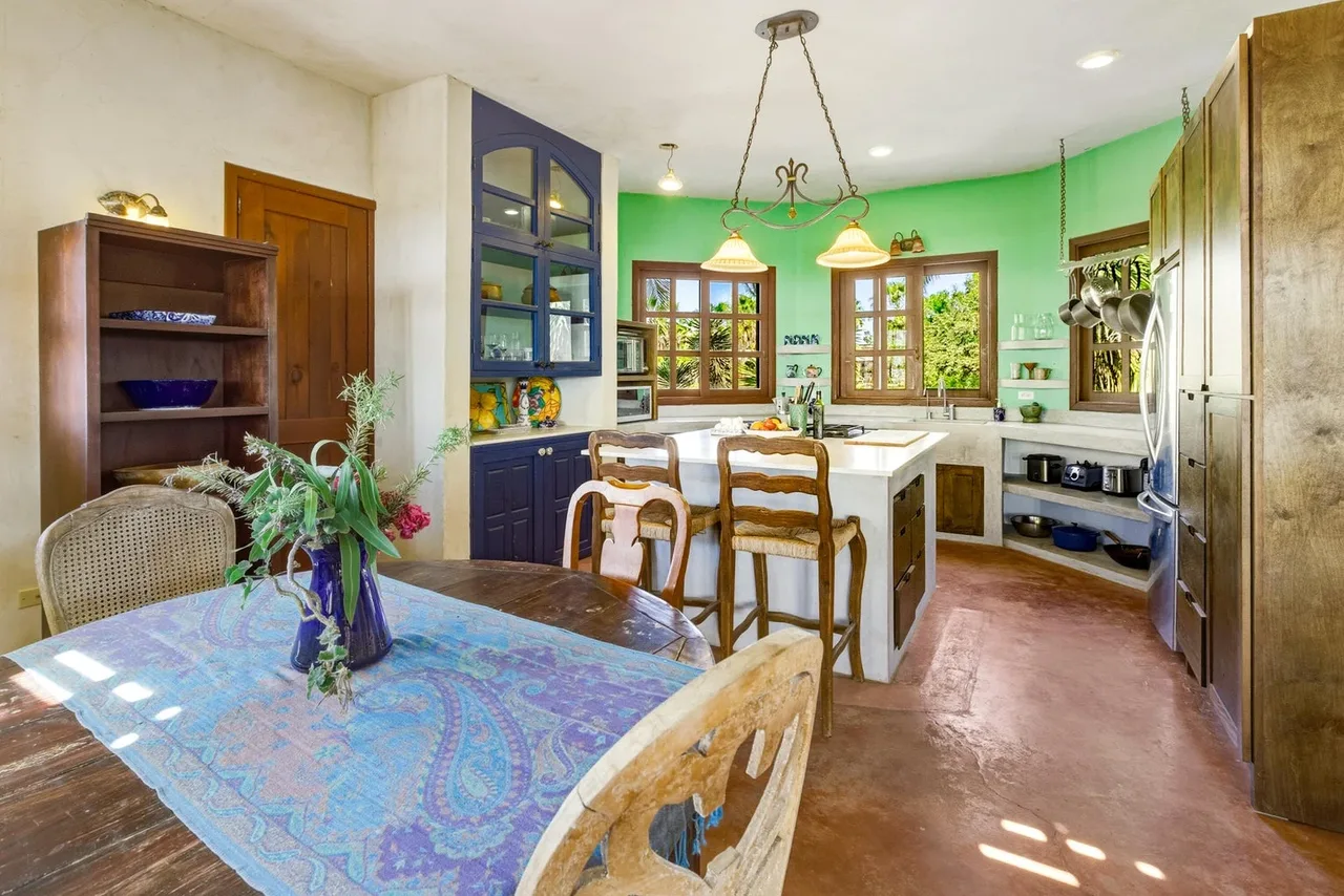 kitchen/dining at Flora del Mar Ocean View Home in Todos Santos