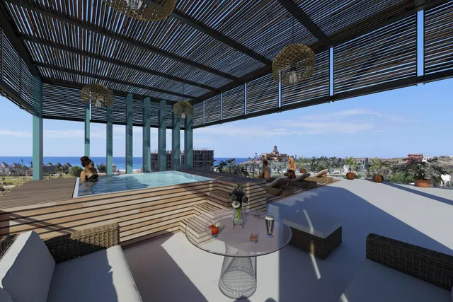Artist rendering of a two-bedroom condo at Ciudad Cerritos, Cerritos, Baja California Sur