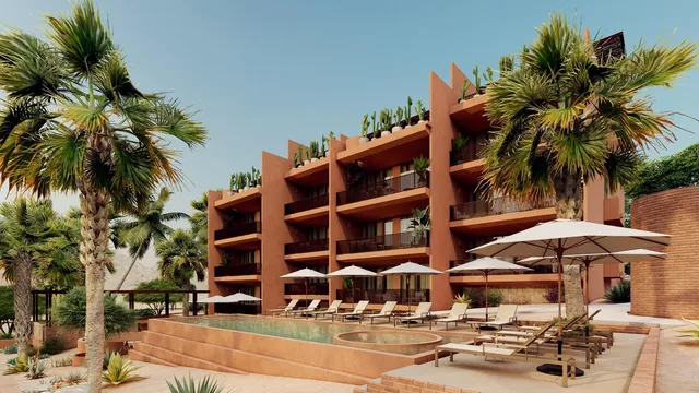 Artist rendering of a two-bedroom condo at Cerritos 2097, Cerritos, Baja California Sur