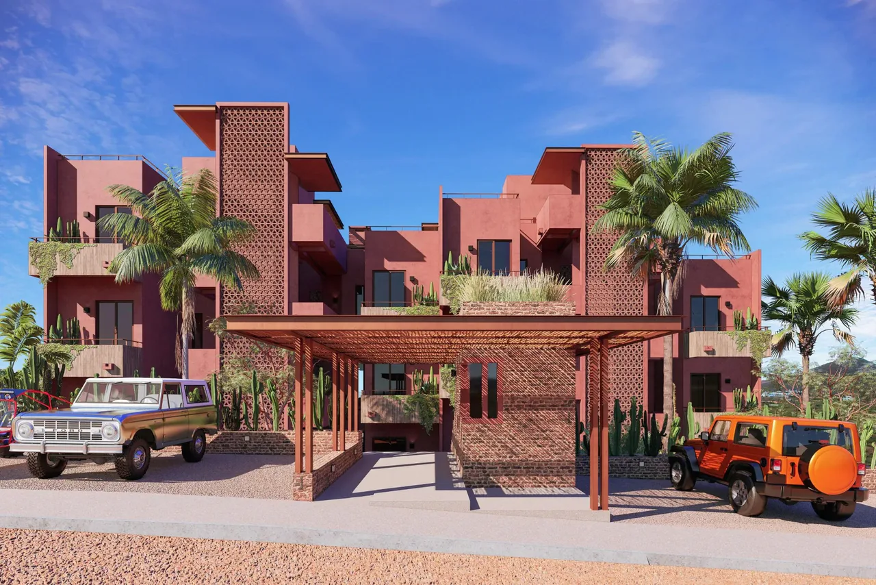 Artist rendering of a two-bedroom condo at Cerritos 2097, Cerritos, Baja California Sur