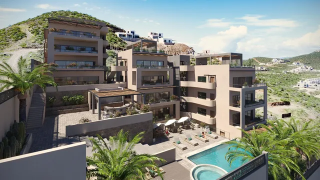 Artist rendering of a two-bedroom condo at Halo of Cerritos, Cerritos, Baja California Sur