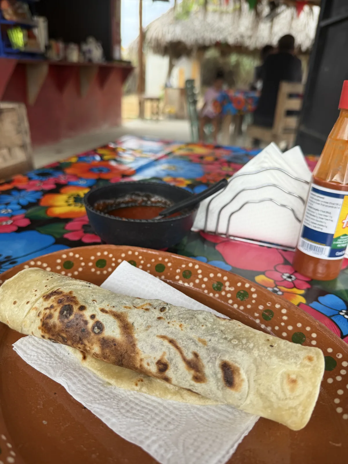 Machaca burrito on a plate at Cocina de Mary
